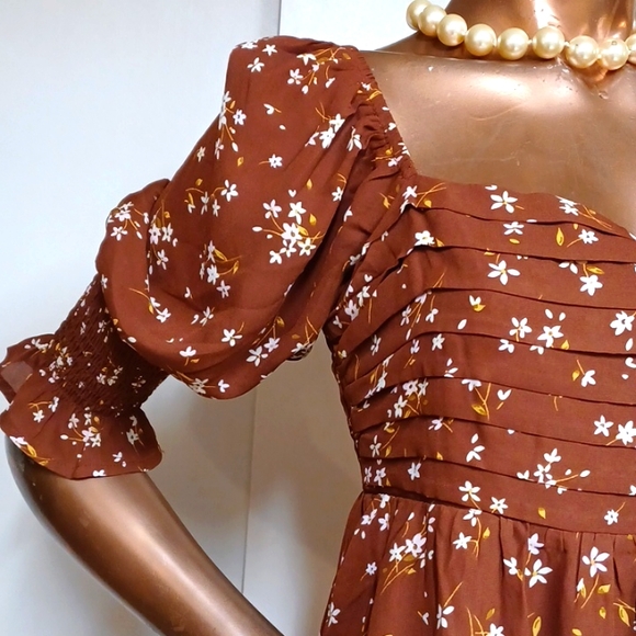 Blue Rain Boho Vintage Floral Mini Dress - Picture 2 of 4